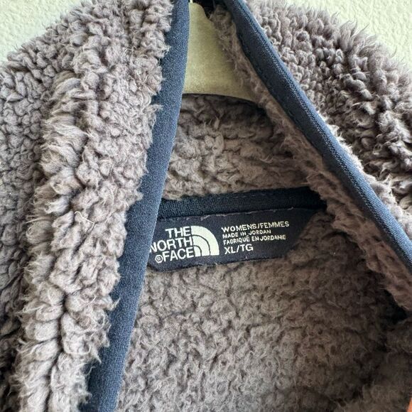 The North Face Jacket Campshire Vest Sherpa Fleece Full Zip Cozy Rabbit Grey XL - Picture 7 of 10
